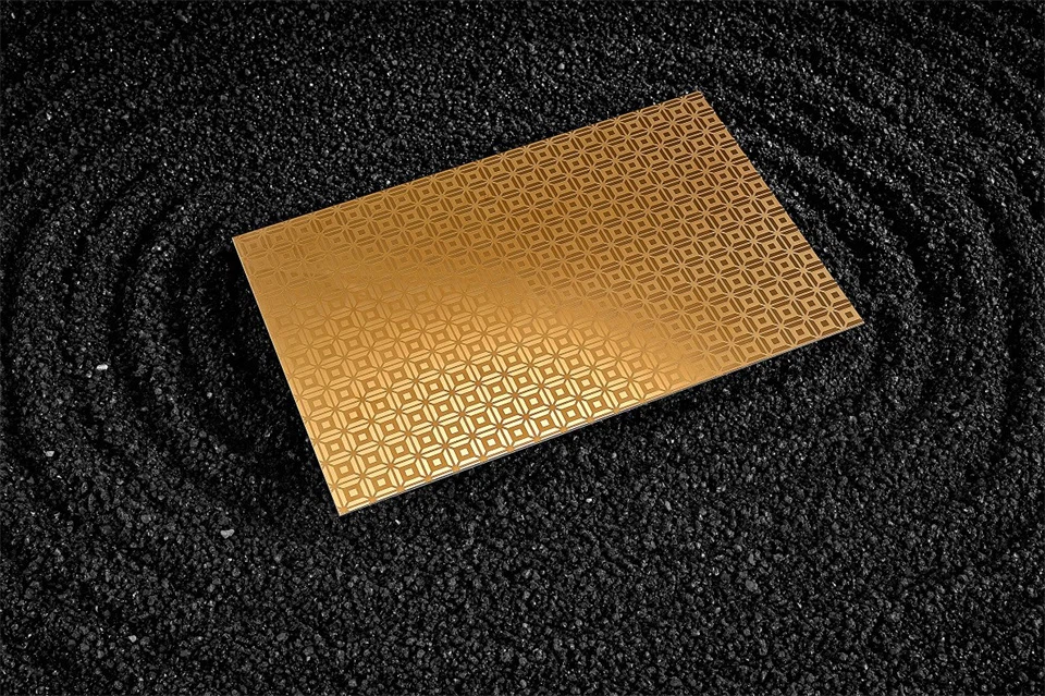 Etched stainless hlau ntawv